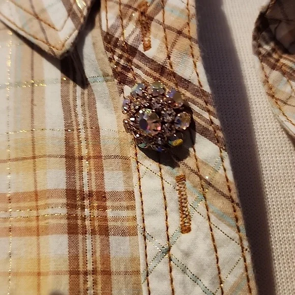 ARATTA  " ROUGH RIDER"Floral Embroidered Plaid Shirt - Picture 4 of 6